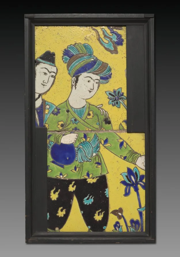 Wall Tile with a Man Carrying a Wine Bottle — تصویر رکورد موزهٔ هنر کلیولند (دسترسی آزاد)
