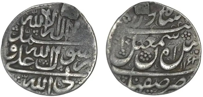 روی و پشت «۱ عباسی — شاه اسماعیل سوم صفوی، ۱۷۴۹–۱۷۵۰ م» — عکس رکورد کاتالوگ نومیستا