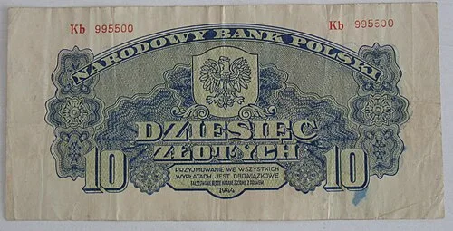 روی اسکناس — 10 złotych لهستان