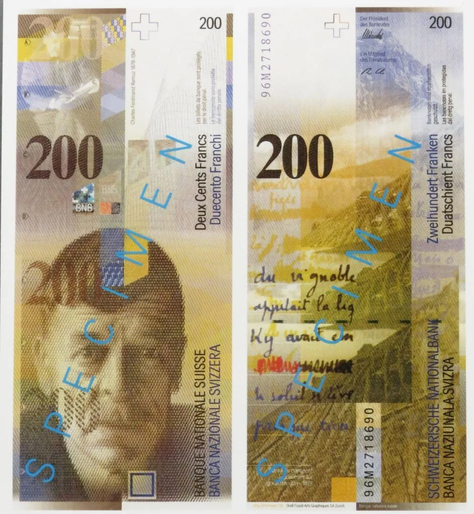 Banknote Fr. 200, 1997 — تصویر رکورد یوروپیانا