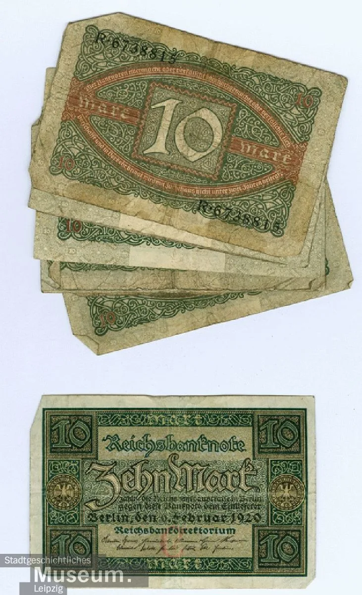 Reichsbanknote über 10 Mark — تصویر رکورد یوروپیانا