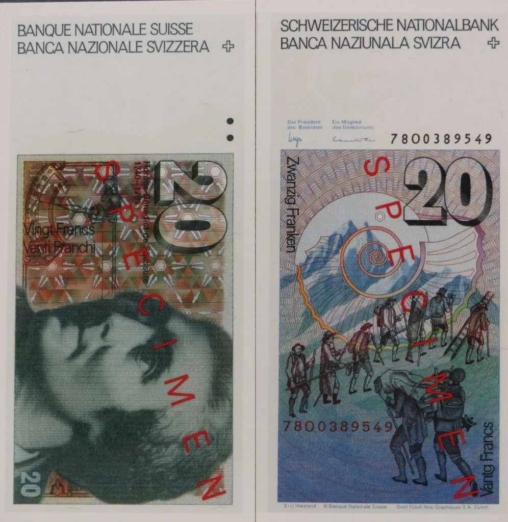 Banknote Fr 20, historisch, 1976 — تصویر رکورد یوروپیانا