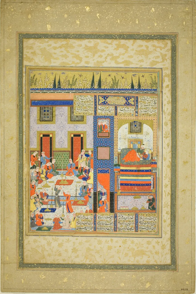 The Wedding Night of Anushirvan and the Khaqan's Daughter (from a copy of Firdausi's Shahnama) — تصویر رکورد مؤسسهٔ هنر شیکاگو (دسترسی آزاد)