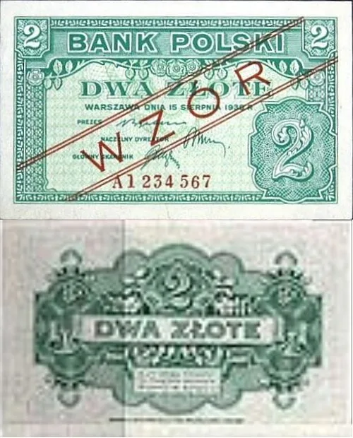 روی اسکناس — 2zloty لهستان