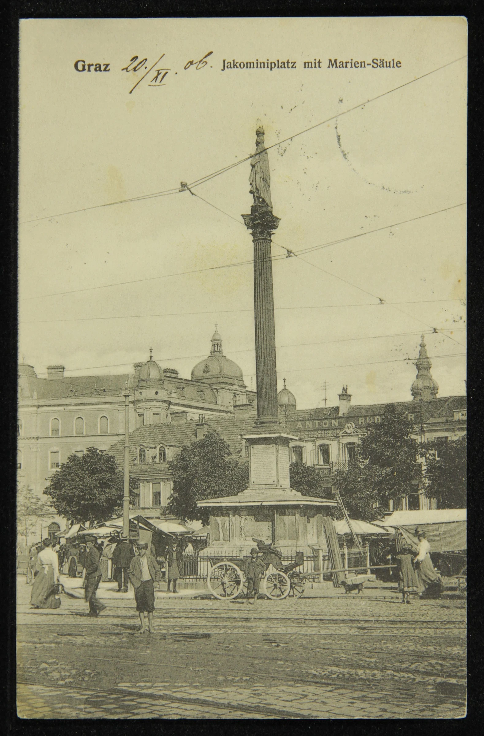 Graz Jakominiplatz mit Marien-Säule — تصویر رکورد یوروپیانا