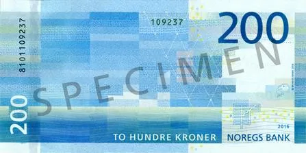 پشت اسکناس 200 kr کرون نروژ