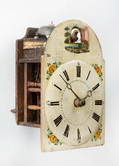 Lackschilduhr, Schwarzwald, Werk wohl um 1780, Schild um 1830 — تصویر رکورد یوروپیانا