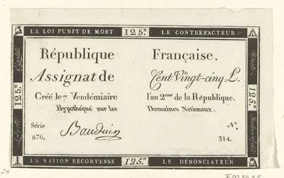 Asignaat van 125 livres, 1793-1794 — تصویر رکورد یوروپیانا