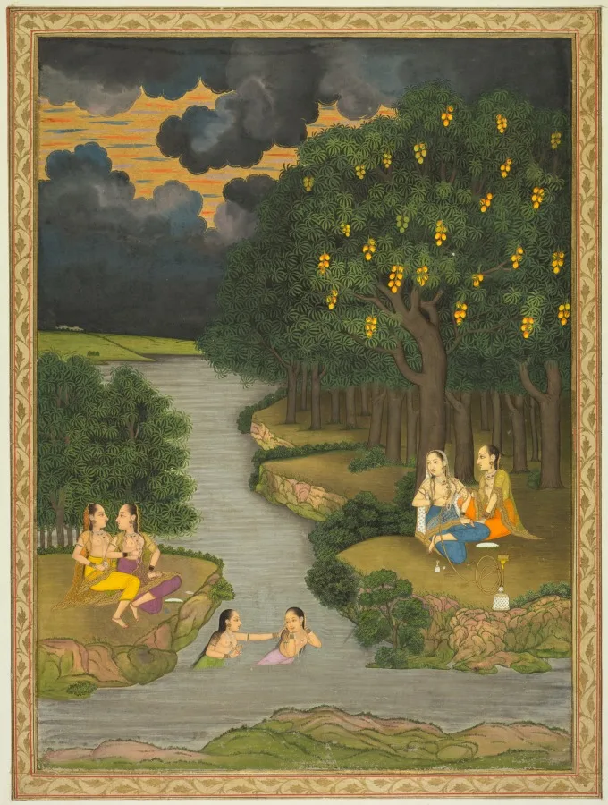 Women Enjoying the River at the Forest’s Edge (recto) — تصویر رکورد موزهٔ هنر کلیولند (دسترسی آزاد)