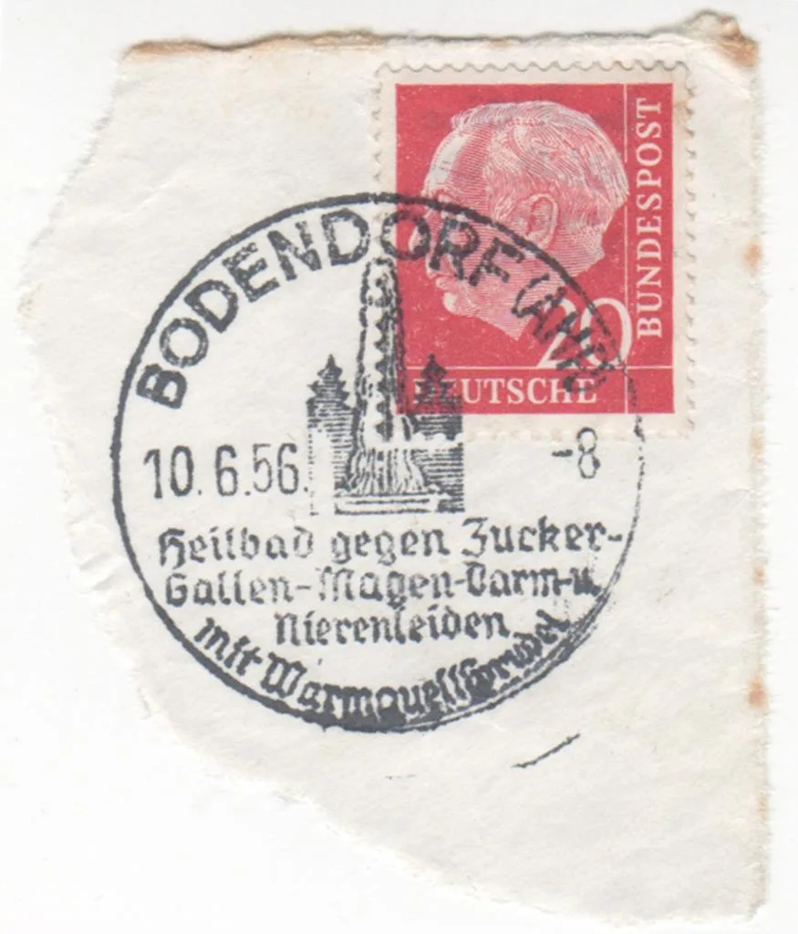 Briefmarke mit Werbe-Poststempel Bodendorf/Ahr — تصویر رکورد یوروپیانا