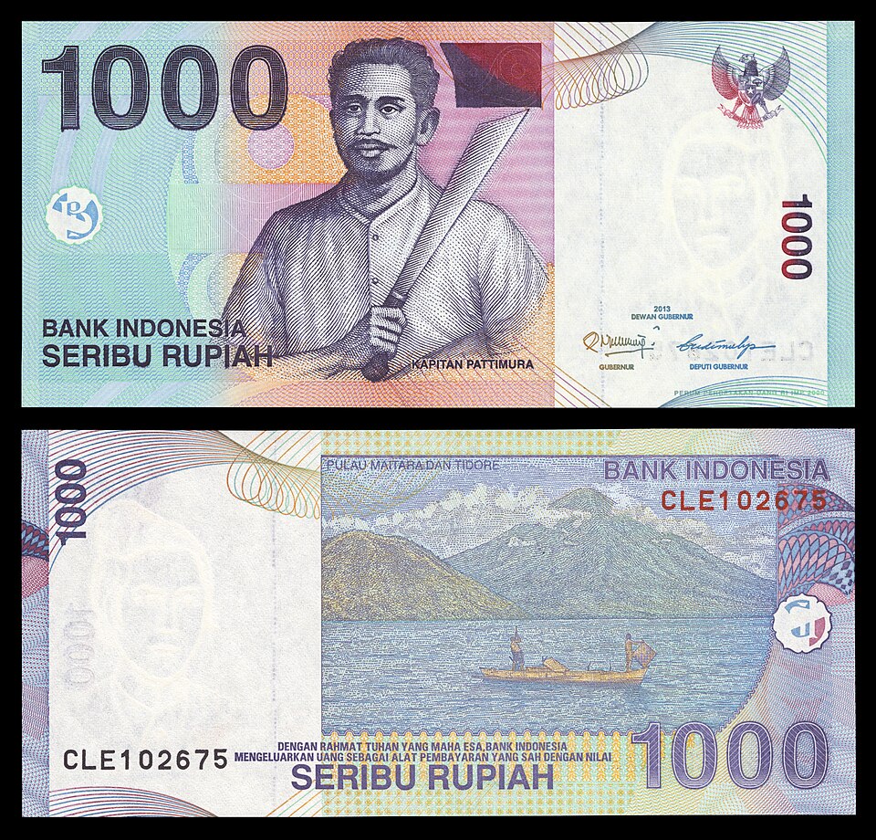 روی اسکناس — 1000 rupiah اندونزی