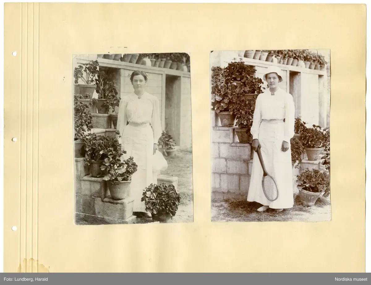 Två porträtt av Marie-Louise Flygare (g. Lundberg). Persien, 1913-14. Sida ur fotoalbum. — تصویر رکورد یوروپیانا