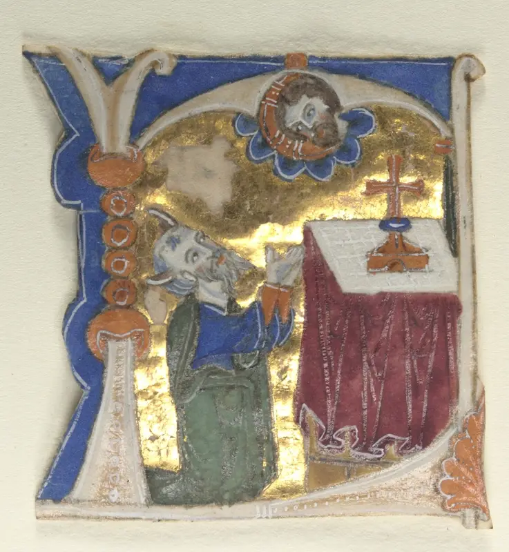 Historiated Initial Excised from a Bible — تصویر رکورد موزهٔ هنر کلیولند (دسترسی آزاد)