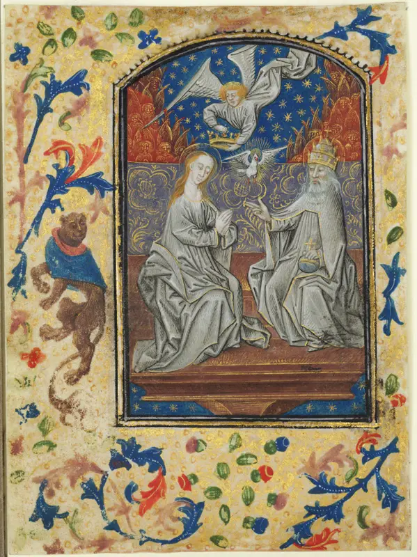 Leaf from a Book of Hours: Coronation of the Virgin — تصویر رکورد موزهٔ هنر کلیولند (دسترسی آزاد)