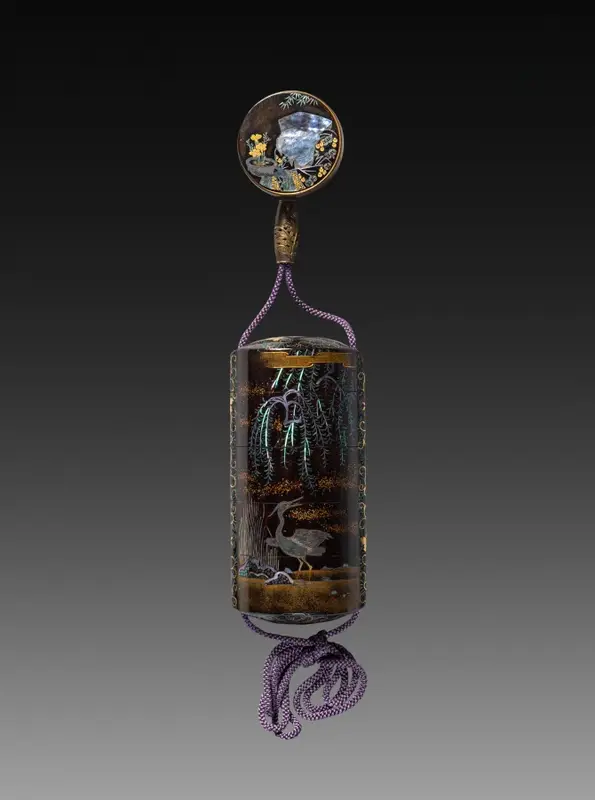 Inro (Case) with Egrets and Willows — تصویر رکورد موزهٔ هنر کلیولند (دسترسی آزاد)