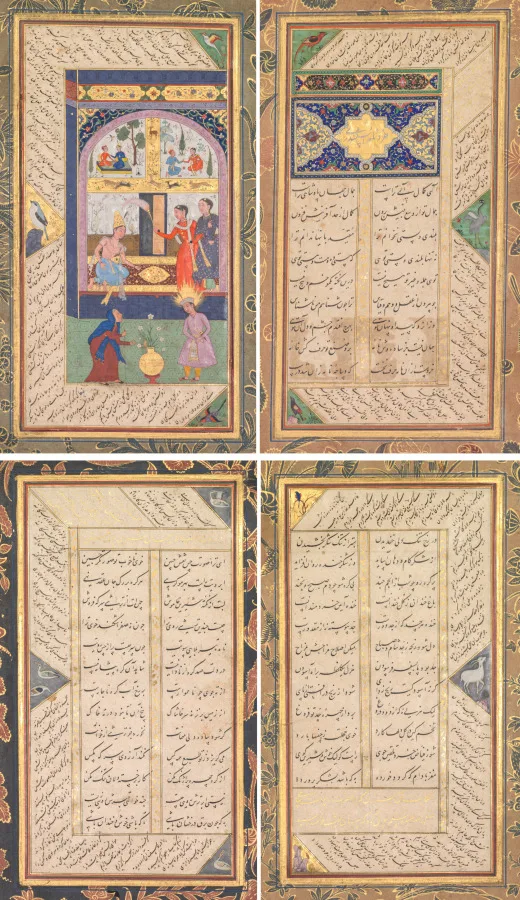 Folios A and B from the "Five Treasures" (Panj Ganj) of Jami — تصویر رکورد موزهٔ هنر کلیولند (دسترسی آزاد)