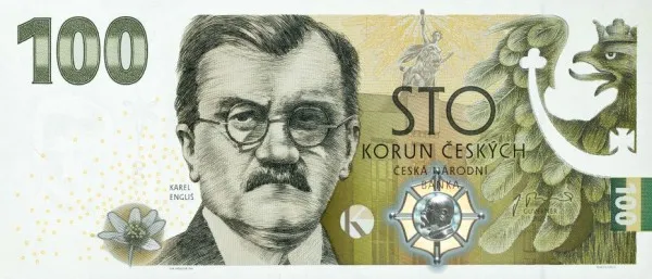 روی اسکناس 100 Kč کرون چک