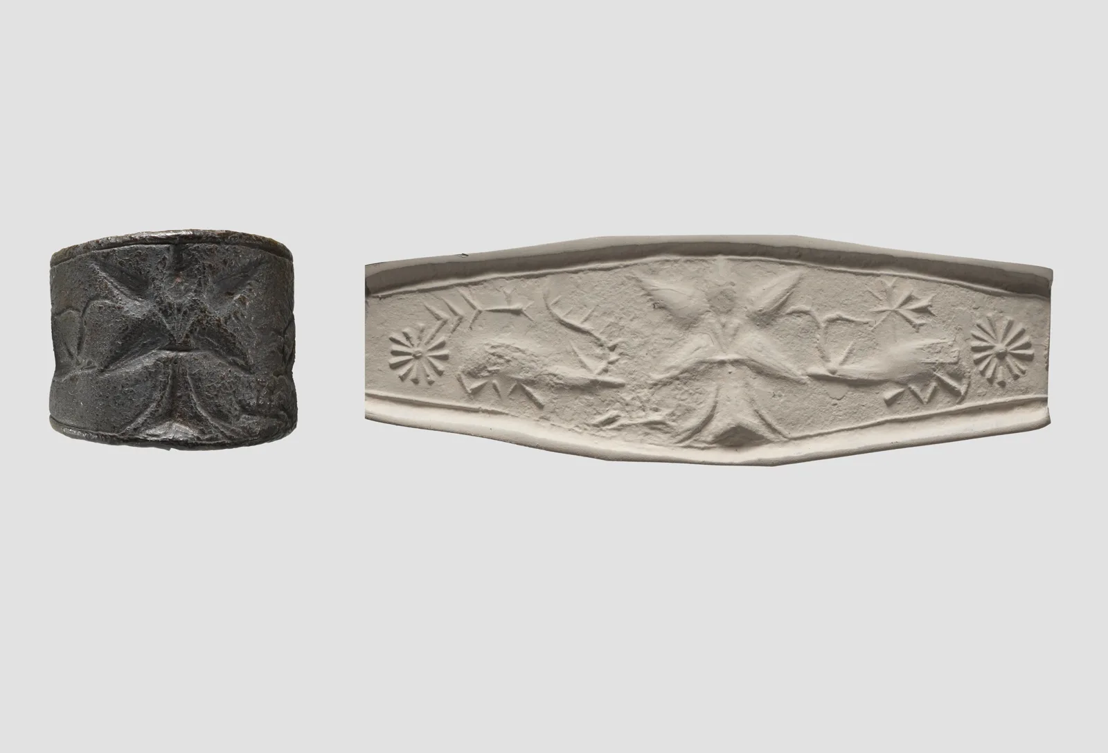 Seal ring: horned animals flanking a tree — تصویر رکورد موزهٔ متروپولیتن (دسترسی آزاد)