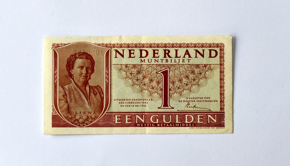 روی اسکناس — 1 gulden هلند