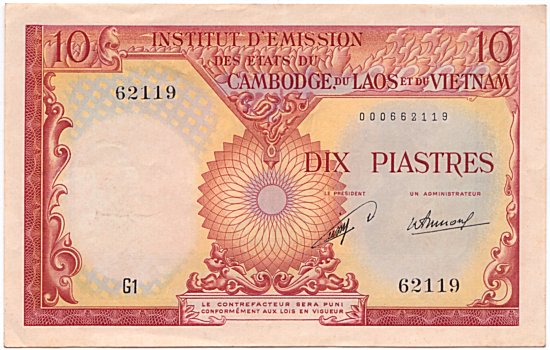 روی اسکناس — 10 piastre ویتنام