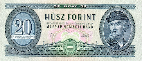 روی اسکناس — 20 فورینت مجارستان
