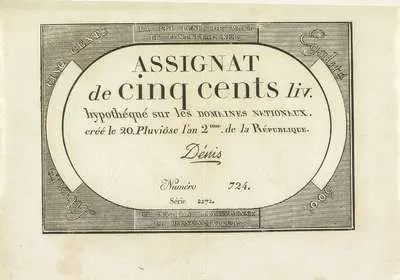Assignaat van 500 livres, 1793-1794 — تصویر رکورد یوروپیانا