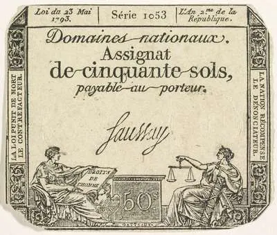 Assignaat van 50 sols, 1793 — تصویر رکورد یوروپیانا