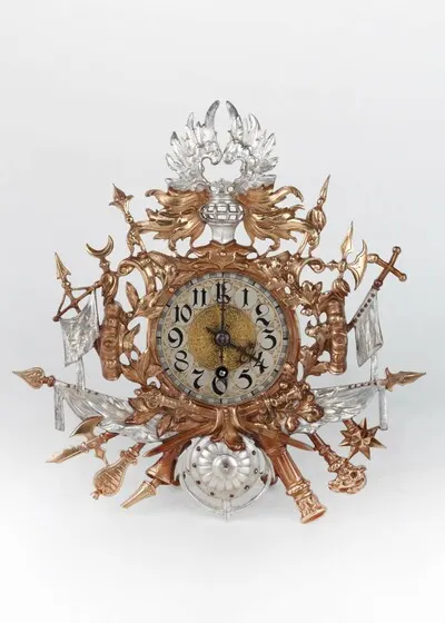 Tischuhr, A. G. für Uhrenfabrikation, Lenzkirch, 1880-1885 — تصویر رکورد یوروپیانا