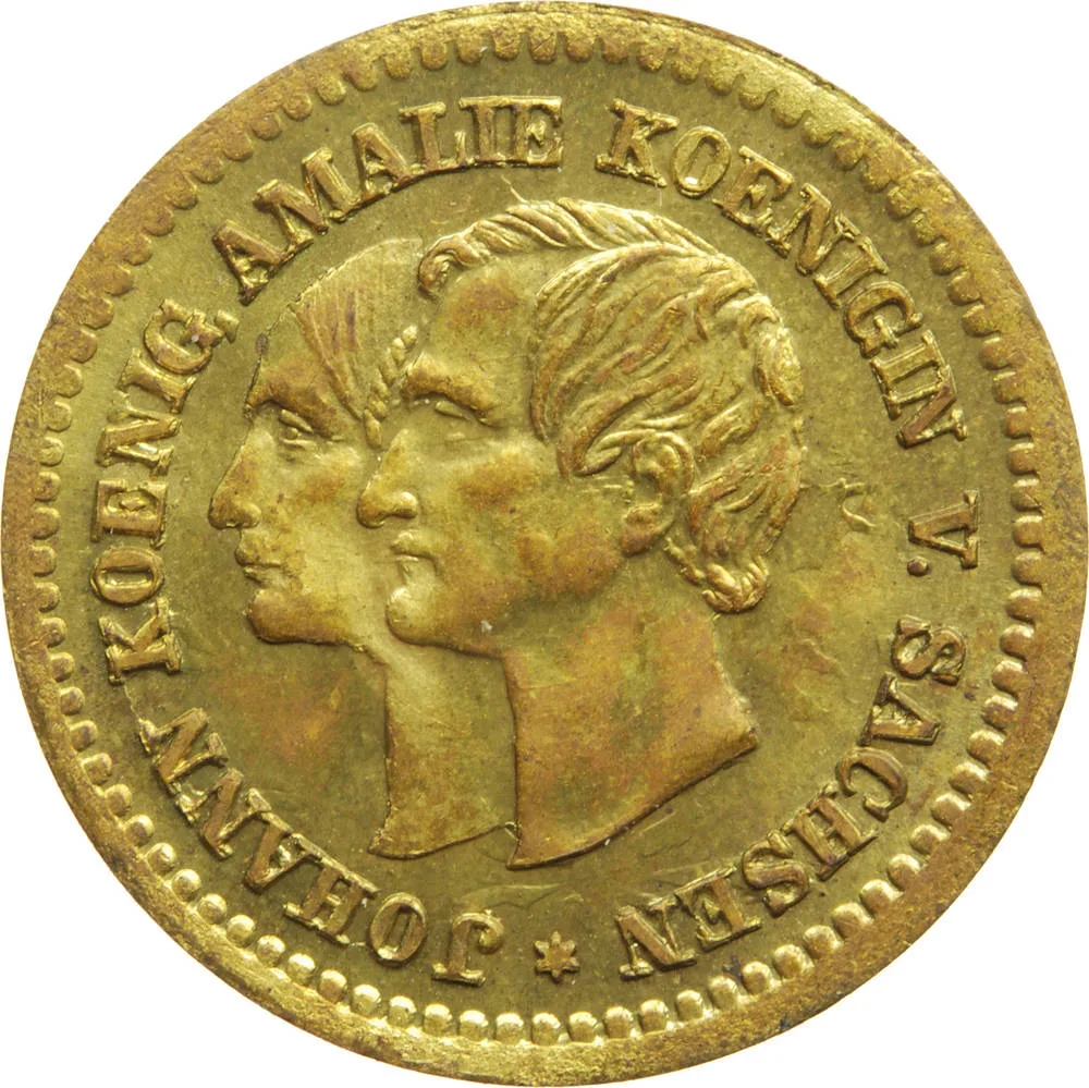 König Johann und Amalie Auguste - Spielmarke — تصویر رکورد یوروپیانا