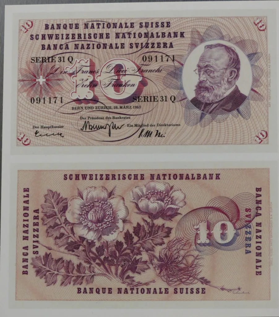 Banknote Fr 10, historisch, 1956 — تصویر رکورد یوروپیانا