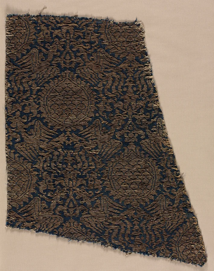 Lampas with phoenixes and palmettes — تصویر رکورد موزهٔ هنر کلیولند (دسترسی آزاد)