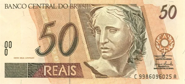 روی اسکناس 50 reais رئال برزیل