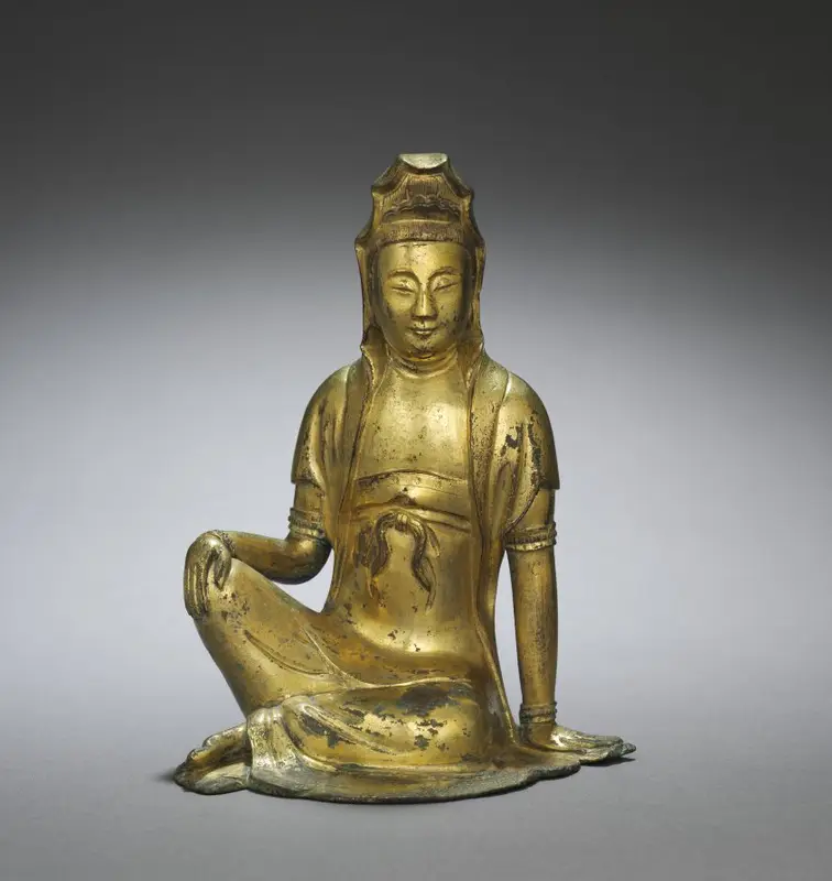 Water and Moon (Potala) Guanyin — تصویر رکورد موزهٔ هنر کلیولند (دسترسی آزاد)