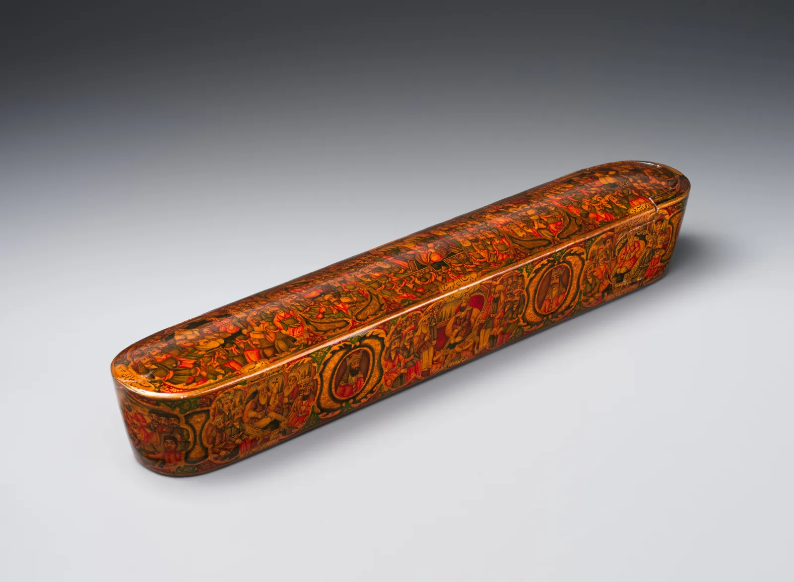 Lacquer Pen Box with Royal Audience Scenes — تصویر رکورد موزهٔ متروپولیتن (دسترسی آزاد)