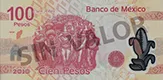 پشت اسکناس $100 پزوی مکزیک