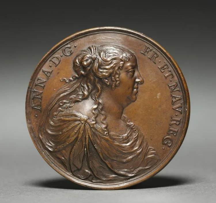 Medal of Anne of Austria (obverse) — تصویر رکورد موزهٔ هنر کلیولند (دسترسی آزاد)