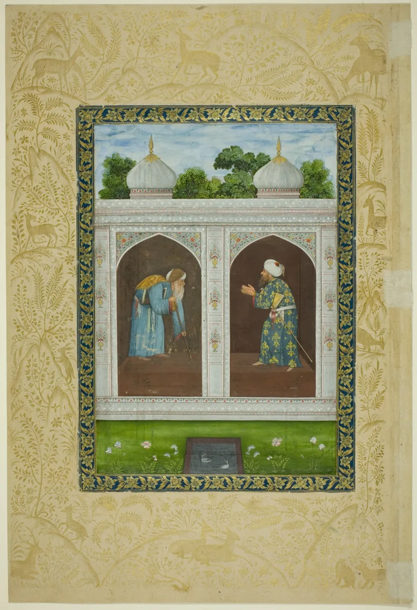 Album Page with Two Sheikhs — تصویر رکورد مؤسسهٔ هنر شیکاگو (دسترسی آزاد)