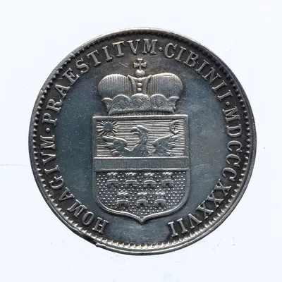 Medalie (jeton) dedicată omagiului orașului Sibiu pentru Ferdinand V — تصویر رکورد یوروپیانا — شمارهٔ رکورد a49f c80967eed7a1