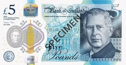 پشت اسکناس £5 پوند استرلینگ