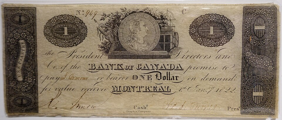 روی اسکناس — 1 dollar کانادا