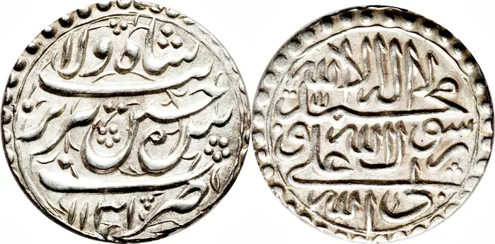 روی و پشت «۴ شاهی — شاه سلطان حسین صفوی، ۱۷۱۸–۱۷۲۴ م» — عکس رکورد کاتالوگ نومیستا