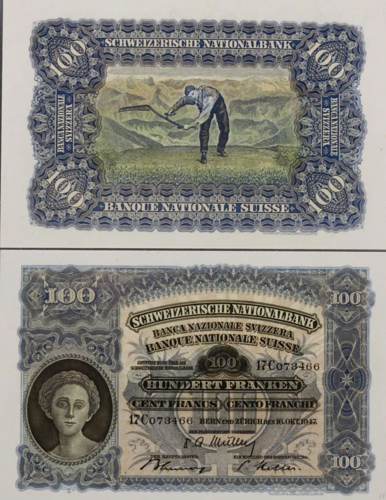 Banknote Fr 100, historisch 1911 — تصویر رکورد یوروپیانا