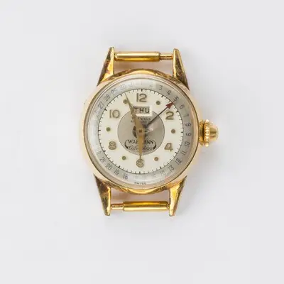 Armbanduhr Wakmann Calendrice, New York und Schweiz, um 1950 — تصویر رکورد یوروپیانا