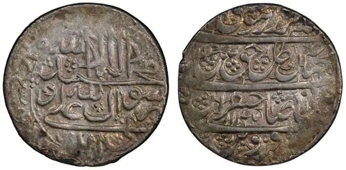 روی و پشت «۱ عباسی — شاه عباس سوم صفوی، ۱۷۳۲–۱۷۳۵ م» — عکس رکورد کاتالوگ نومیستا