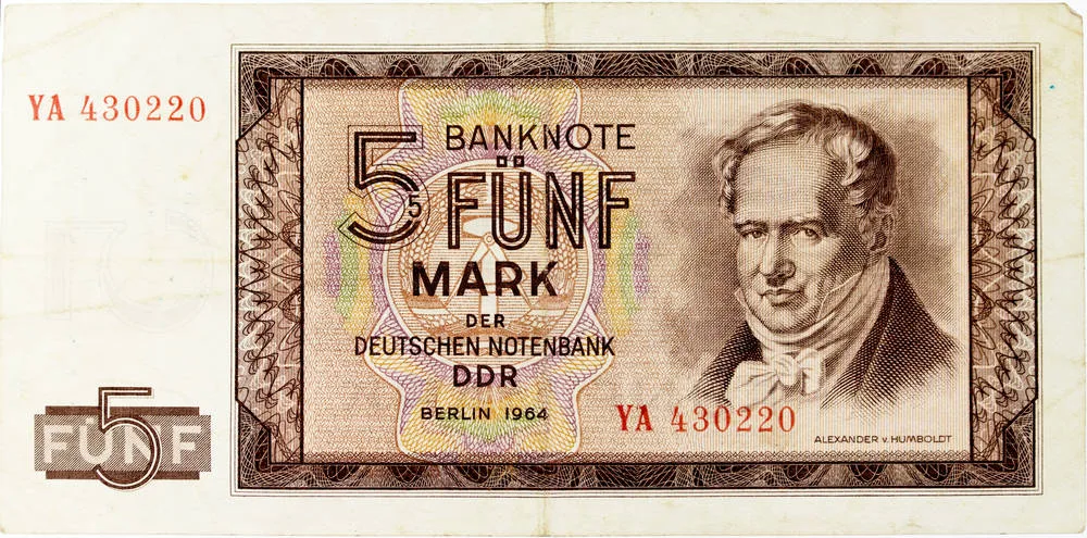 Geldschein 5-Mark der Deutschen Notenbank DDR — تصویر رکورد یوروپیانا