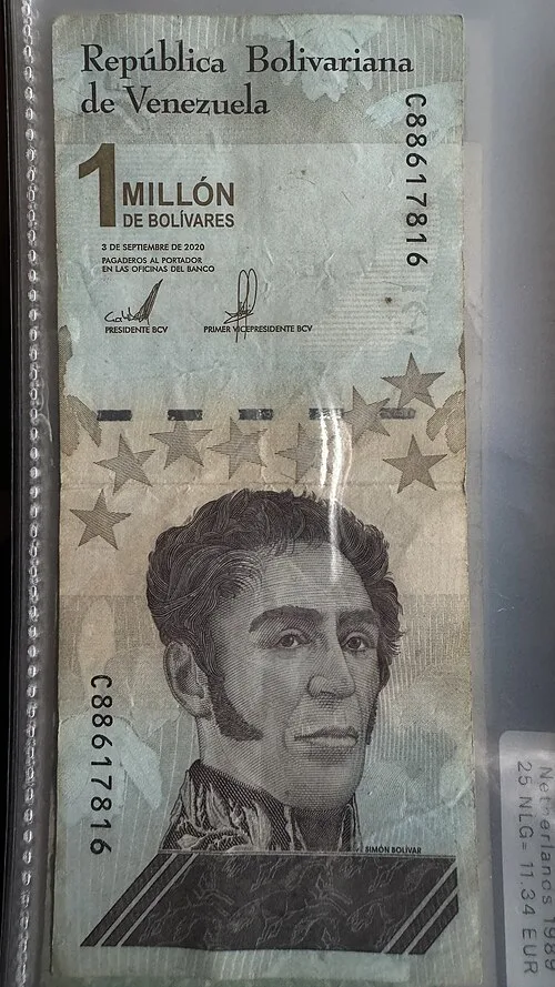روی اسکناس — 1,000,000 bolívares ونزوئلا