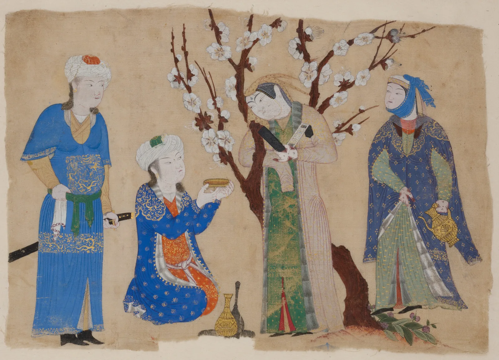 Wine Drinking in a Spring Garden — تصویر رکورد موزهٔ متروپولیتن (دسترسی آزاد)