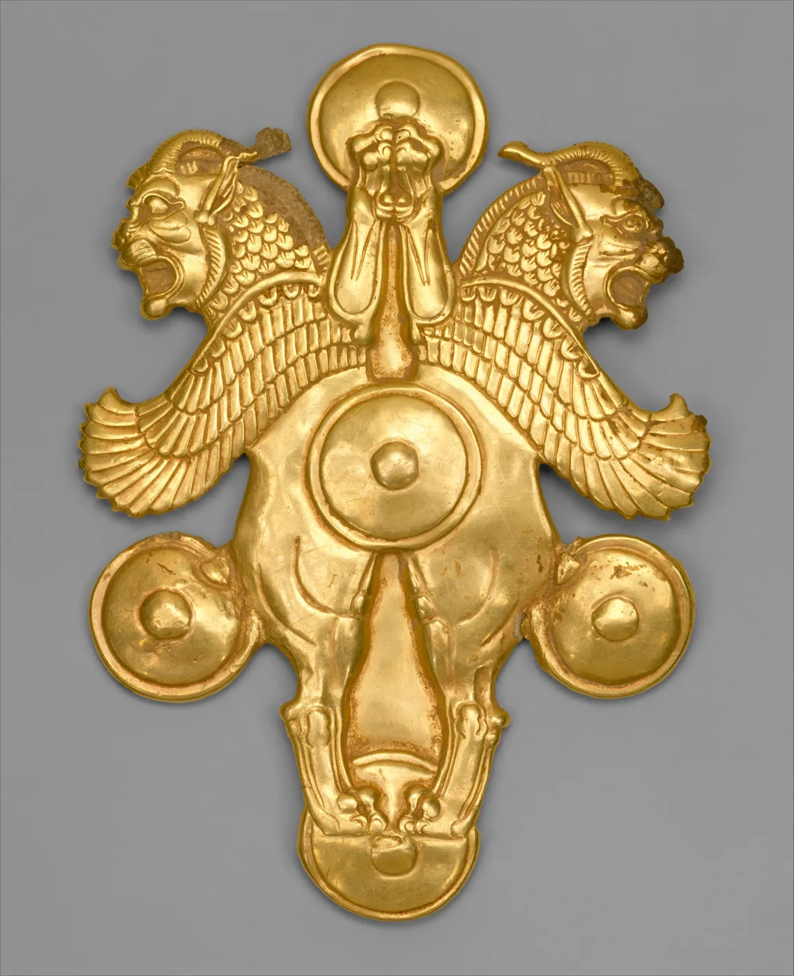 Plaque with horned lion-griffins — تصویر رکورد موزهٔ متروپولیتن (دسترسی آزاد)