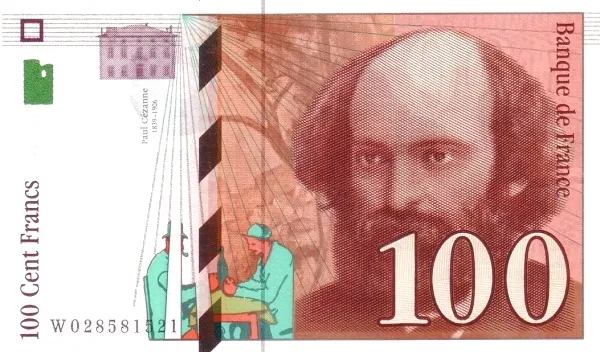 روی اسکناس 100 F فرانک فرانسه