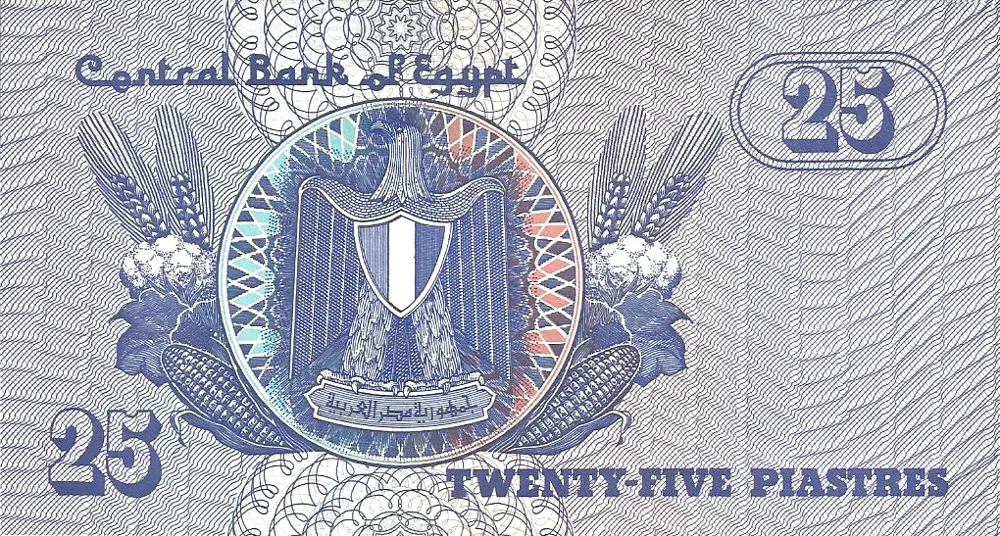 پشت اسکناس 25 PT پوند مصر